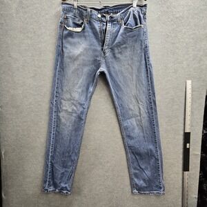 Levi's 505 Men Jeans 35X32 Blue Denim Regular Fit Straight Leg 30"